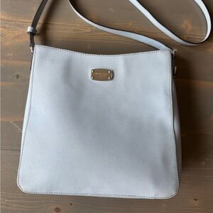 Michael Kors Jet Set Saffiano leather messenger crossbody bag in Baby Blue
